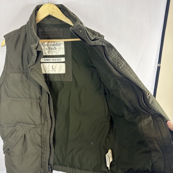 Abercrombie & Fitch Summit Rock Vest Men’s L Down Puffer Vest Olive Green - Picture 5 of 7